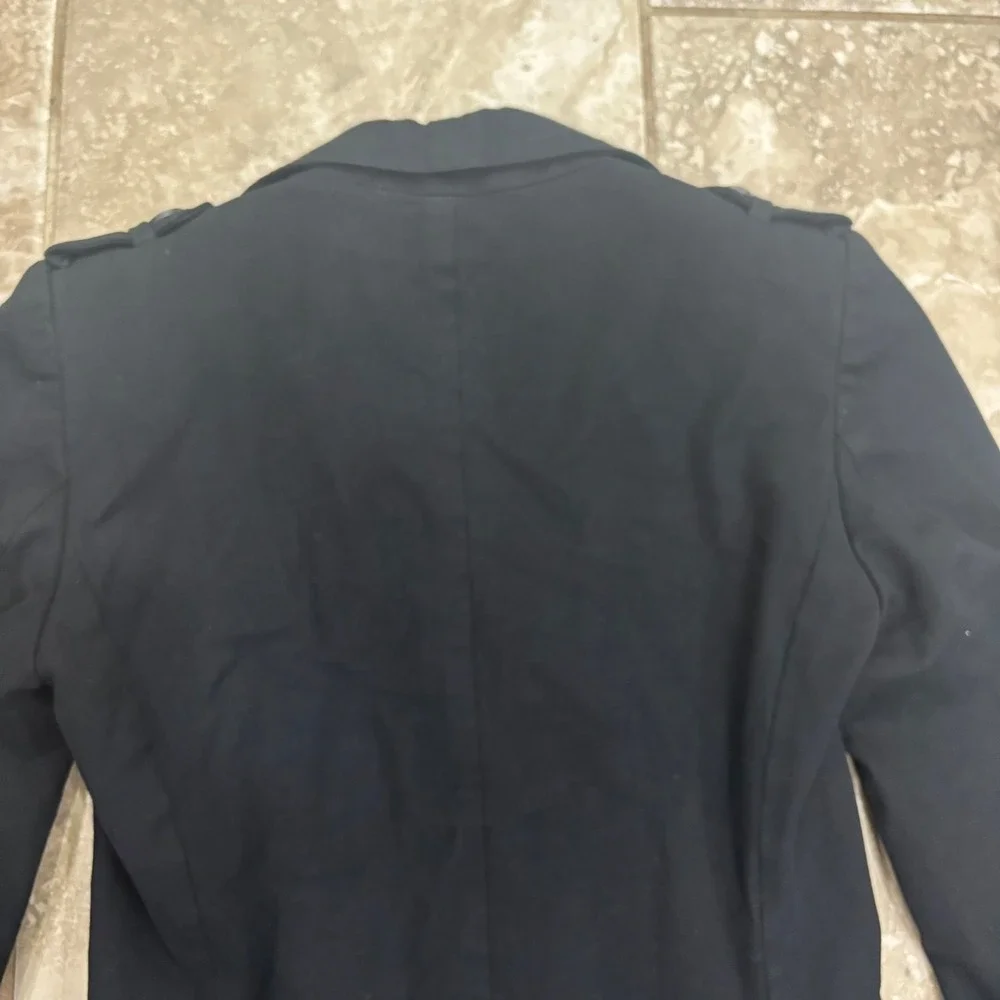 Reiss Womens Black Utility Blazer Jacket‎ Military Style Epaulettes Size XS